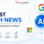 Latest Tech News 2026 featured image showing AI, Google, Microsoft and OpenAI updates with modern futuristic technology design